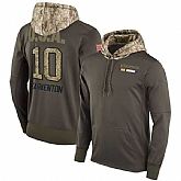 Nike Vikings 10 Fran Tarkenton Men's Olive Salute To Service Pullover Hoodie,baseball caps,new era cap wholesale,wholesale hats