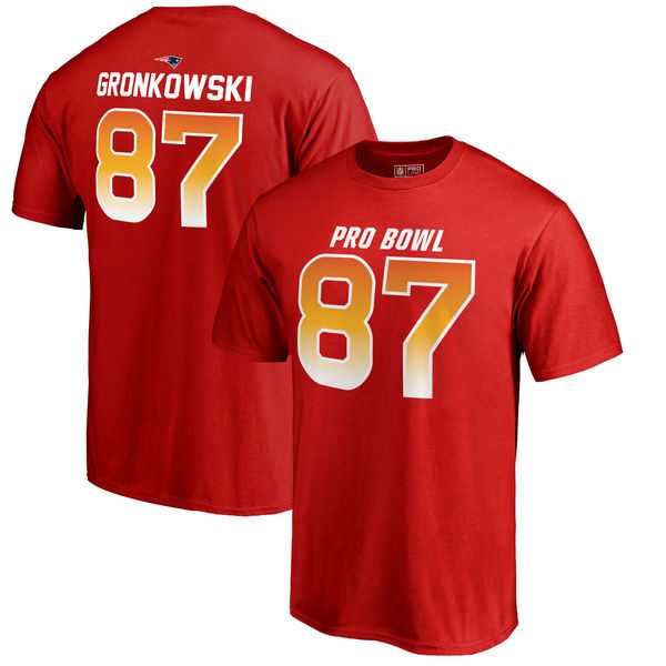Patriots 87 Rob Gronkowski AFC NFL Pro Line by Fanatics Branded 2018 Pro Bowl Name & Number T Shirt Red,We sell and wholesale Patriots 87 Rob Gronkowski AFC NFL Pro Line by Fanatics Branded 2018 Pro Bowl Name & Number T Shirt Red on line form chian!