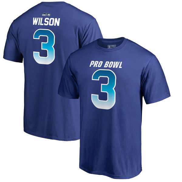 Seahawks 3 Russell Wilson NFC NFL Pro Line by Fanatics Branded 2018 Pro Bowl Name & Number T Shirt Royal,We sell and wholesale Seahawks 3 Russell Wilson NFC NFL Pro Line by Fanatics Branded 2018 Pro Bowl Name & Number T Shirt Royal on line form chian!