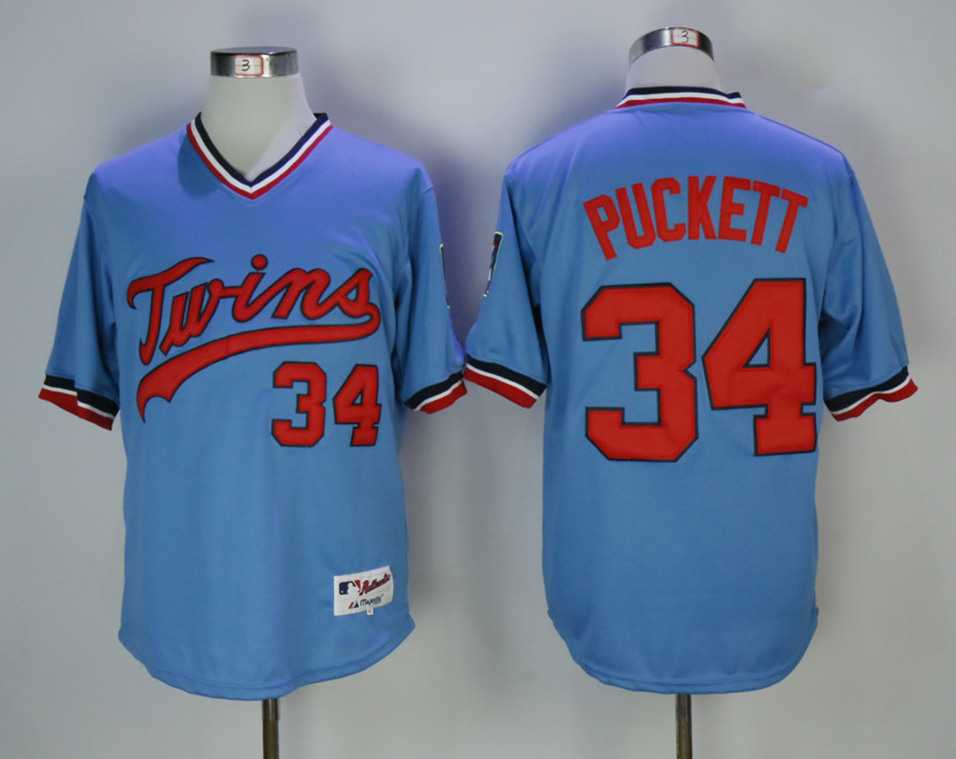 Twins 34 Kirby Puckett Blue 1984 Turn Back The Clock baseball Jerseys,We sell and wholesale Twins 34 Kirby Puckett Blue 1984 Turn Back The Clock baseball Jerseys on line form chian!