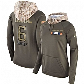 Women Nike Broncos 6 Mark Sanchez Olive Salute To Service Pullover Hoodie,baseball caps,new era cap wholesale,wholesale hats