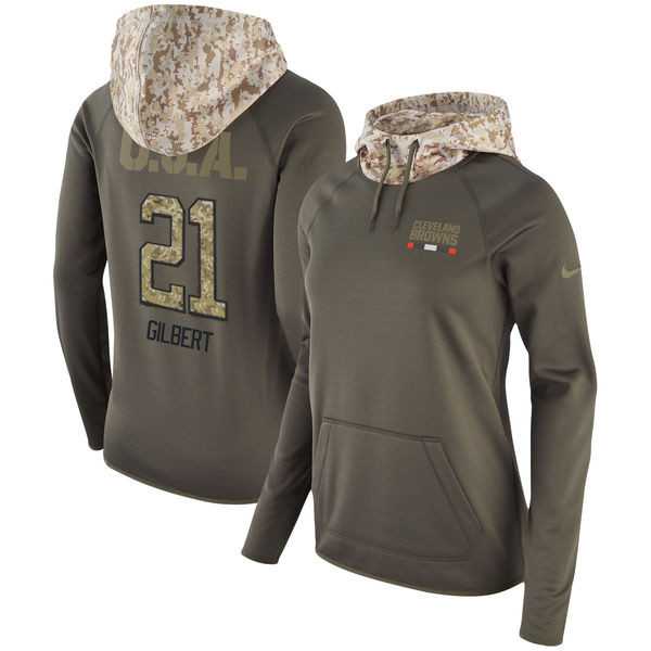 Women Nike Browns 21 Justin Gilbert Olive Salute To Service Pullover Hoodie,We sell and wholesale Women Nike Browns 21 Justin Gilbert Olive Salute To Service Pullover Hoodie on line form chian!