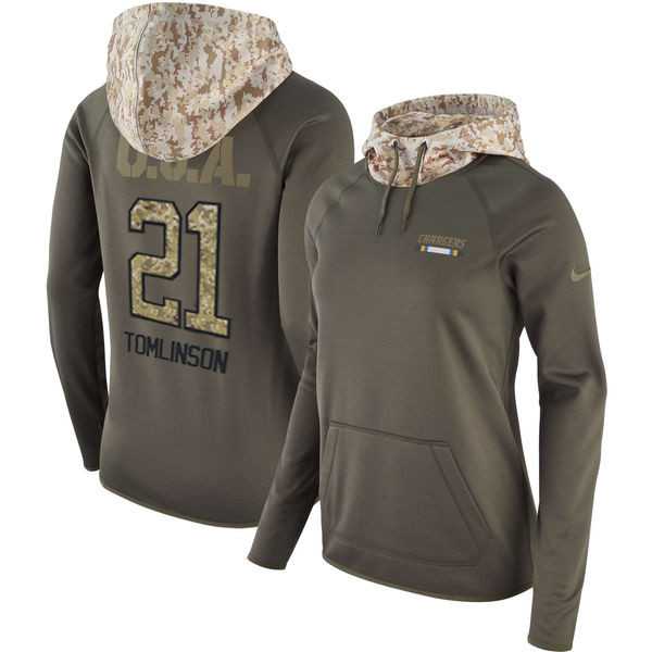 Women Nike Chargers 21 LaDainian Tomlinson Olive Salute To Service Pullover Hoodie,We sell and wholesale Women Nike Chargers 21 LaDainian Tomlinson Olive Salute To Service Pullover Hoodie on line form chian!