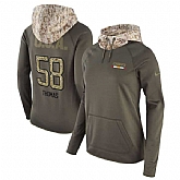 Women Nike Chiefs 58 Derrick Thomas Olive Salute To Service Pullover Hoodie