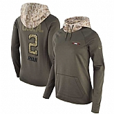 Women Nike Falcons 2 Matt Ryan Olive Salute To Service Pullover Hoodie,baseball caps,new era cap wholesale,wholesale hats