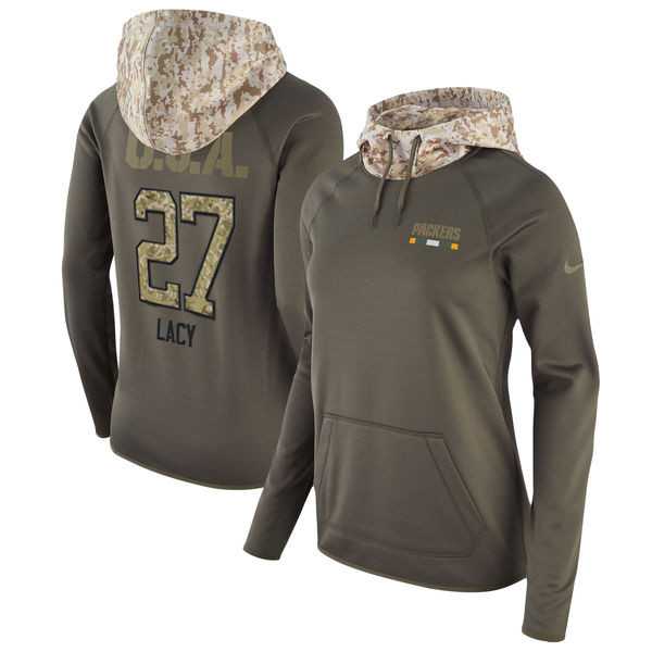 Women Nike Packers 27 Eddie Lacy Olive Salute To Service Pullover Hoodie,We sell and wholesale Women Nike Packers 27 Eddie Lacy Olive Salute To Service Pullover Hoodie on line form chian!