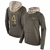 Women Nike Packers 4 Brett Favre Olive Salute To Service Pullover Hoodie,baseball caps,new era cap wholesale,wholesale hats