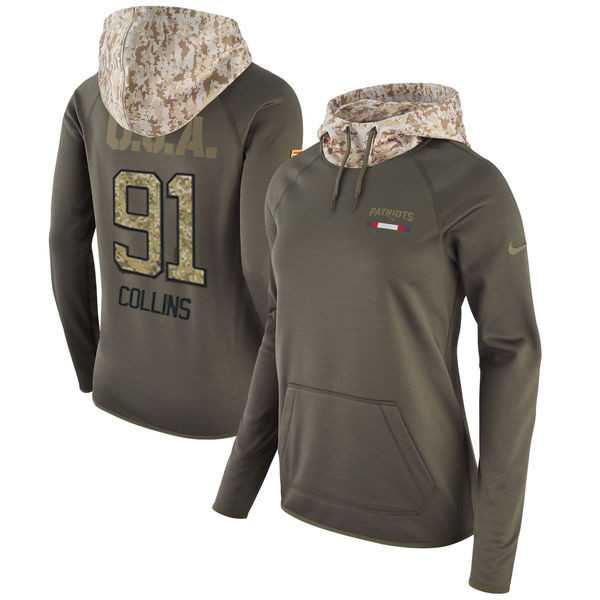 Women Nike Patriots 91 Jamie Collins Olive Salute To Service Pullover Hoodie,We sell and wholesale Women Nike Patriots 91 Jamie Collins Olive Salute To Service Pullover Hoodie on line form chian!