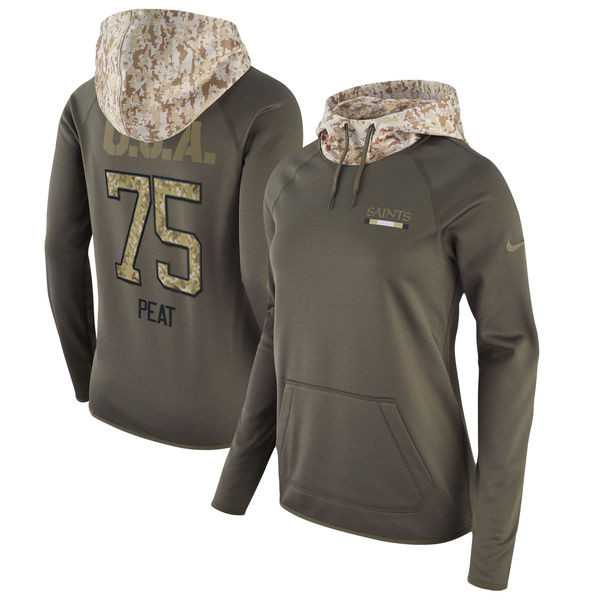 Women Nike Saints 75 Andrus Peat Olive Salute To Service Pullover Hoodie,We sell and wholesale Women Nike Saints 75 Andrus Peat Olive Salute To Service Pullover Hoodie on line form chian!