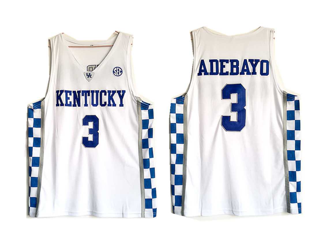 Kentucky Wildcats #3 Edrice Adebayo White College Basketball Jersey,We sell and wholesale Kentucky Wildcats #3 Edrice Adebayo White College Basketball Jersey on line form chian!