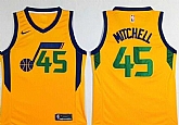 Nike Jazz #45 Donovan Mitchell Yellow Swingman Jersey,baseball caps,new era cap wholesale,wholesale hats