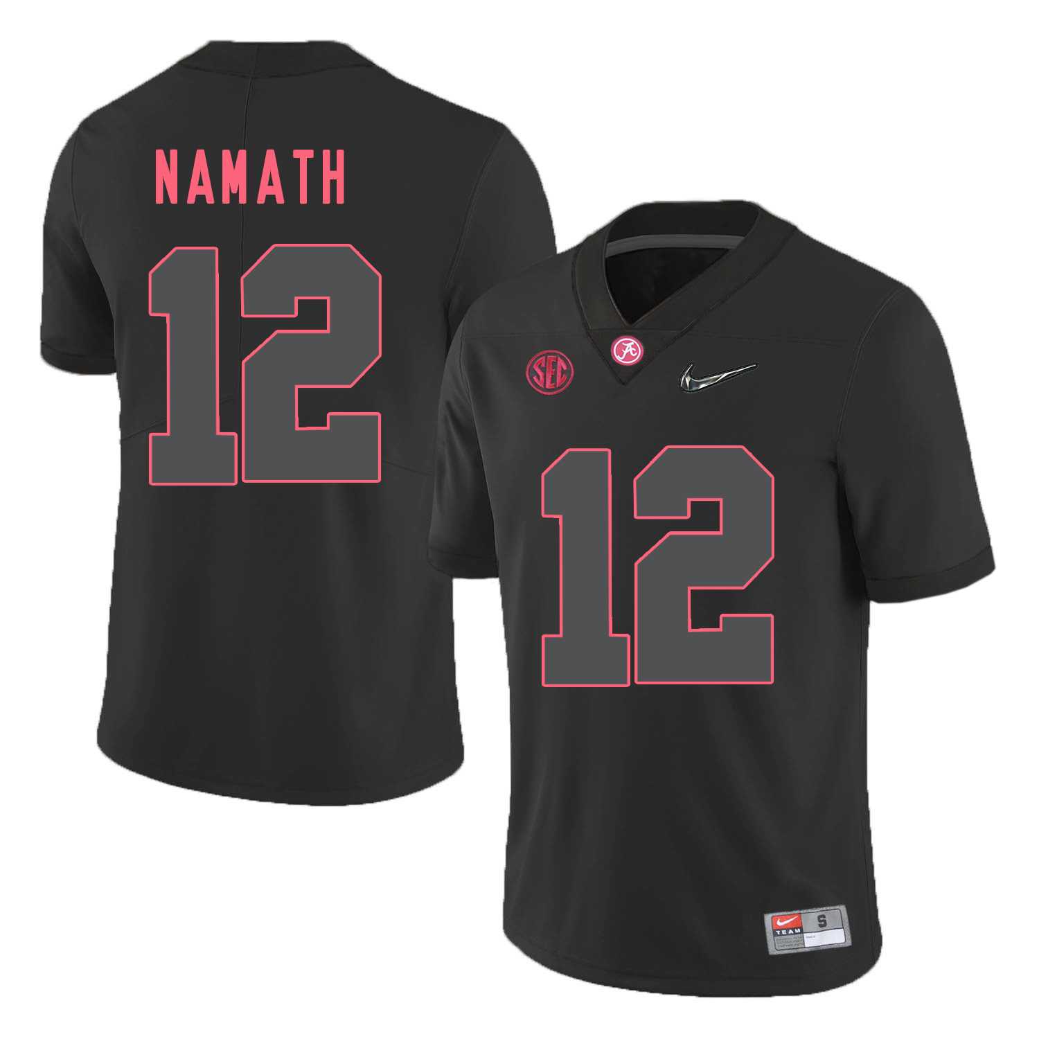 Alabama Crimson Tide 12 Joe Namath Black With Diamond Logo College Football Jersey DingZhi,We sell and wholesale Alabama Crimson Tide 12 Joe Namath Black With Diamond Logo College Football Jersey DingZhi on line form chian!