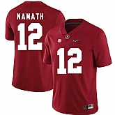 Alabama Crimson Tide 12 Joe Namath Red With Diamond Logo College Football Jersey DingZhi,baseball caps,new era cap wholesale,wholesale hats