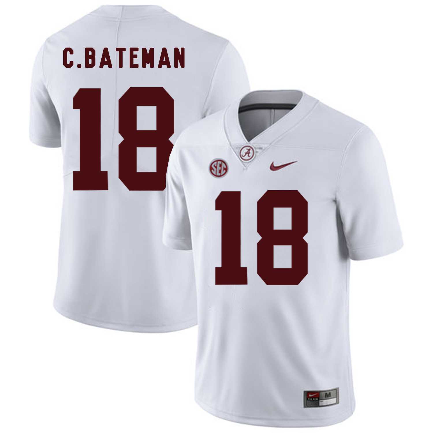 Alabama Crimson Tide 18 Cooper Bateman White College Football Jersey DingZhi,We sell and wholesale Alabama Crimson Tide 18 Cooper Bateman White College Football Jersey DingZhi on line form chian!