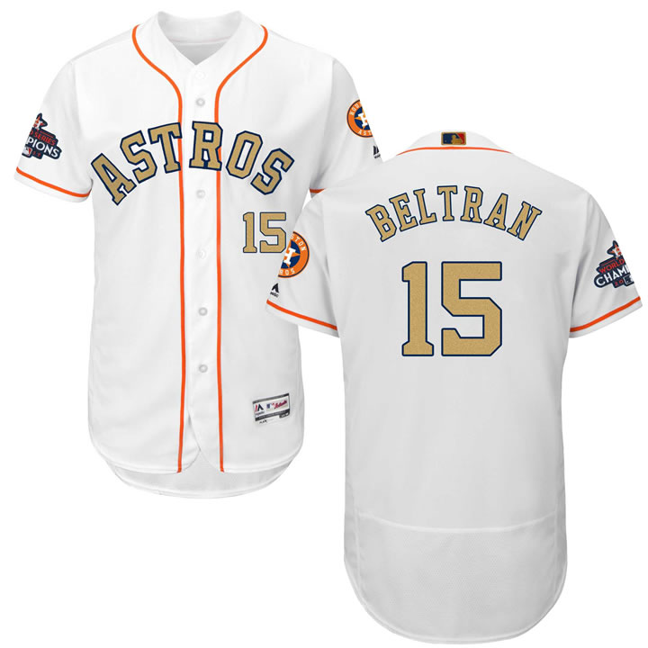 Astros #15 Carlos Beltran White 2018 Gold Program Flexbase Jersey,We sell and wholesale Astros #15 Carlos Beltran White 2018 Gold Program Flexbase Jersey on line form chian!