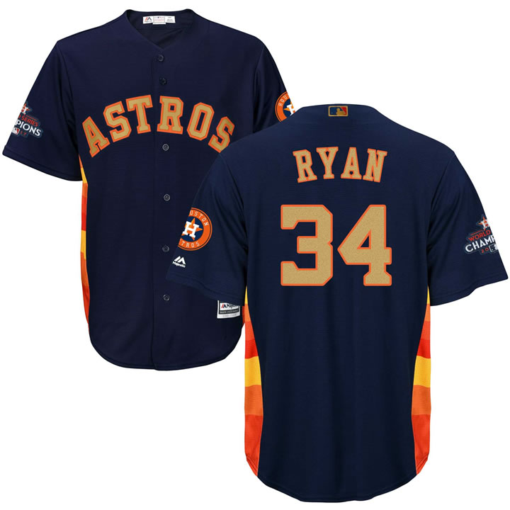 Astros #34 Nolan Ryan Navy 2018 Gold Program Cool Base Jersey,We sell and wholesale Astros #34 Nolan Ryan Navy 2018 Gold Program Cool Base Jersey on line form chian!