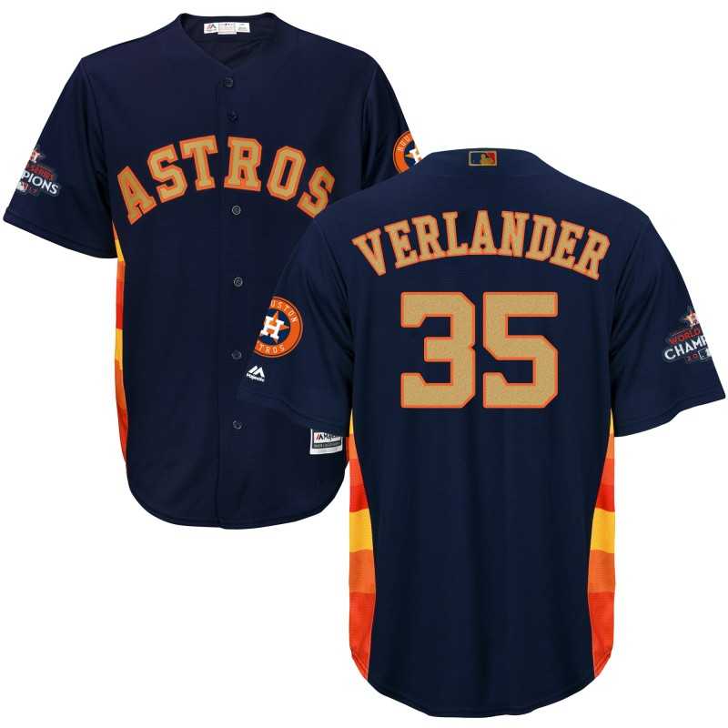 Astros #35 Justin Verlander Navy 2018 Gold Program Cool Base Jersey,We sell and wholesale Astros #35 Justin Verlander Navy 2018 Gold Program Cool Base Jersey on line form chian!