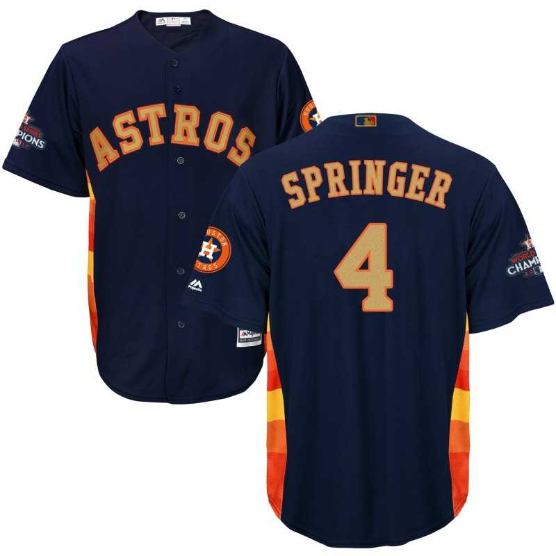 Astros #4 George Springer Navy 2018 Gold Program Cool Base Jersey,We sell and wholesale Astros #4 George Springer Navy 2018 Gold Program Cool Base Jersey on line form chian!