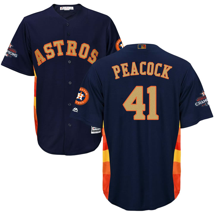 Astros #41 Brad Peacock Navy 2018 Gold Program Cool Base Jersey,We sell and wholesale Astros #41 Brad Peacock Navy 2018 Gold Program Cool Base Jersey on line form chian!