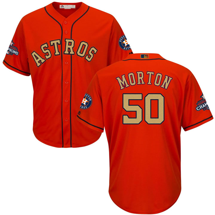 Astros #50 Charlie Morton Orange 2018 Gold Program Cool Base Jersey,We sell and wholesale Astros #50 Charlie Morton Orange 2018 Gold Program Cool Base Jersey on line form chian!