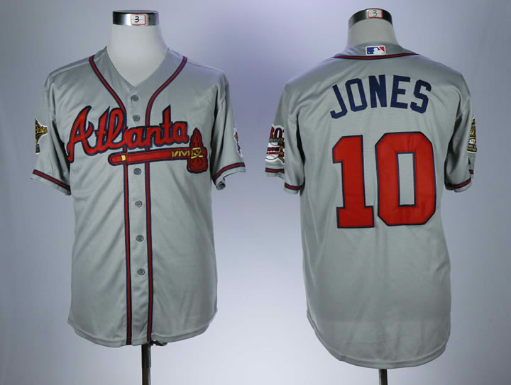 Braves 10 Chipper Jones Gray With 30 Season In Atlanta Patch Cool Base Jersey,We sell and wholesale Braves 10 Chipper Jones Gray With 30 Season In Atlanta Patch Cool Base Jersey on line form chian!