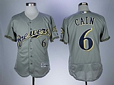 Brewers 6 Lorenzo Cain Gray Flexbase Jersey,baseball caps,new era cap wholesale,wholesale hats