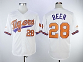 Clemson Tigers 28 Seth Beer White College Baseball Jersey,baseball caps,new era cap wholesale,wholesale hats