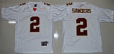 Florida State Seminoles (FSU) 2 Deion Sanders White College Throwback Jersey,baseball caps,new era cap wholesale,wholesale hats