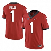 Georgia Bulldogs 1 Justin Fields Red College Football Jersey DingZhi,baseball caps,new era cap wholesale,wholesale hats