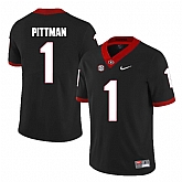 Georgia Bulldogs 1 Sam Pittman Black College Football Jersey DingZhi,baseball caps,new era cap wholesale,wholesale hats