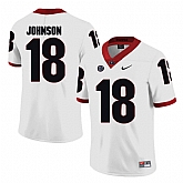 Georgia Bulldogs 18 Netori Johnson White College Football Jersey DingZhi,baseball caps,new era cap wholesale,wholesale hats