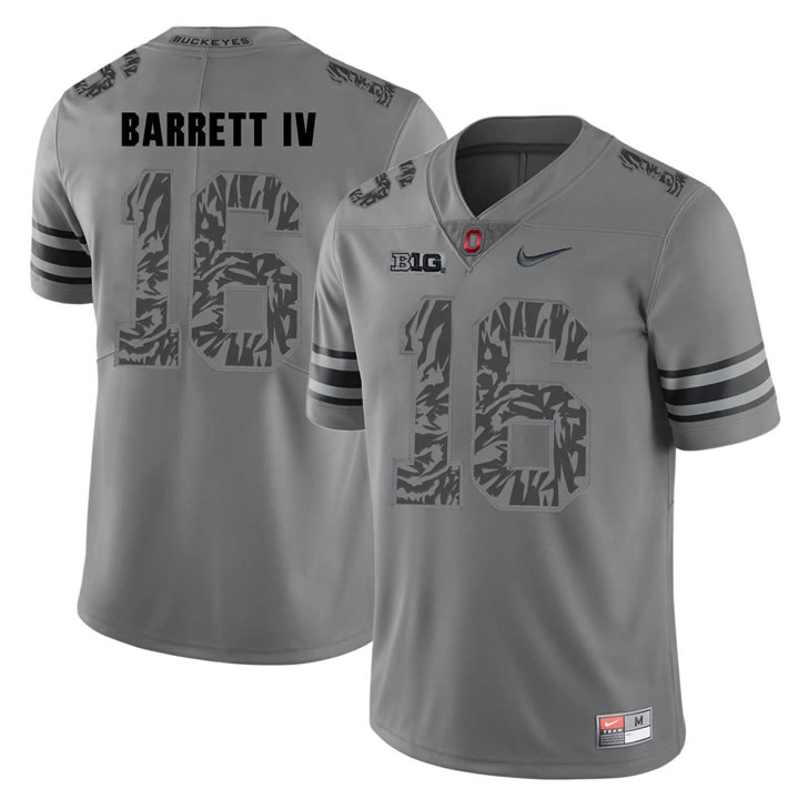 Ohio State Buckeyes 16 J.T. Barrett IV Gray Shadow College Football Jersey DingZhi,We sell and wholesale Ohio State Buckeyes 16 J.T. Barrett IV Gray Shadow College Football Jersey DingZhi on line form chian!