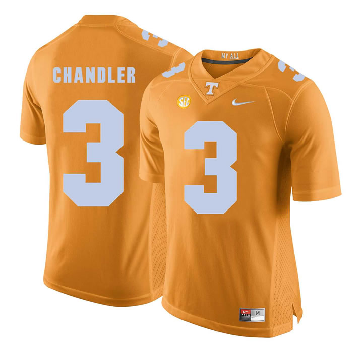 Tennessee Volunteers 3 White Ty Chandler Orange College Football Jersey DingZhi,We sell and wholesale Tennessee Volunteers 3 White Ty Chandler Orange College Football Jersey DingZhi on line form chian!