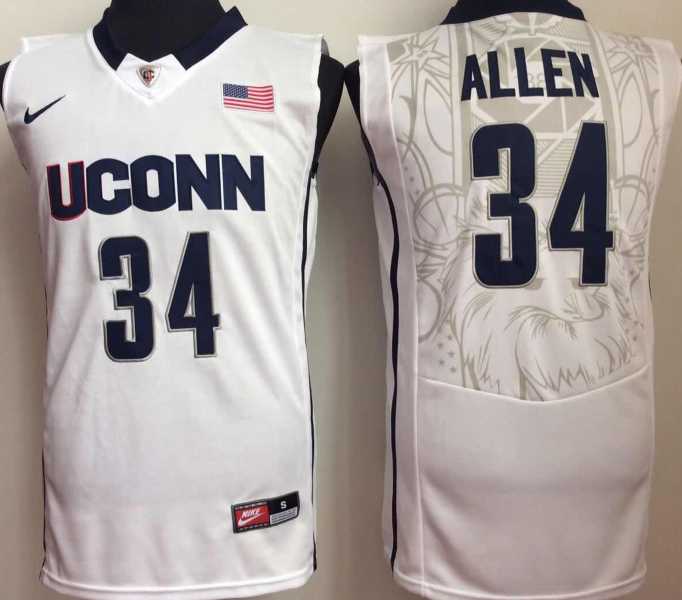 UConn Huskies 34 Ray Allen White College Basketball Jersey,We sell and wholesale UConn Huskies 34 Ray Allen White College Basketball Jersey on line form chian!