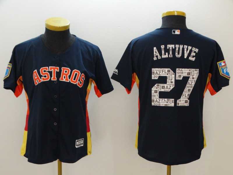Women Astros #27 Jose Altuve Navy 2018 Spring Training Cool Base Jersey,We sell and wholesale Women Astros #27 Jose Altuve Navy 2018 Spring Training Cool Base Jersey on line form chian!