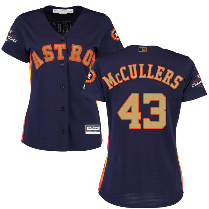 Women Astros #43 Lance McCullers Navy 2018 Gold Program Cool Base Jersey,We sell and wholesale Women Astros #43 Lance McCullers Navy 2018 Gold Program Cool Base Jersey on line form chian!