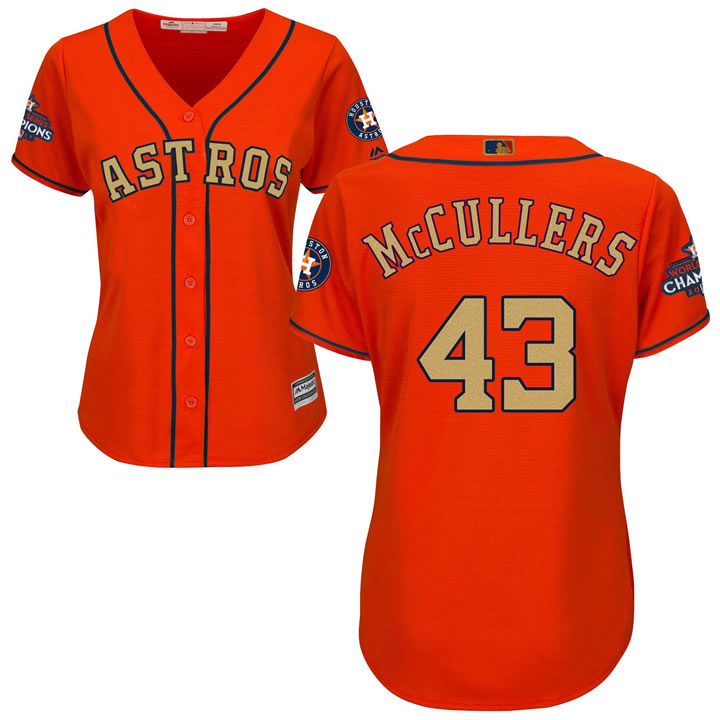 Women Astros #43 Lance McCullers Orange 2018 Gold Program Cool Base Jersey,We sell and wholesale Women Astros #43 Lance McCullers Orange 2018 Gold Program Cool Base Jersey on line form chian!