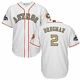 Youth Astros #2 Alex Bregman White 2018 Gold Program Cool Base Jersey,baseball caps,new era cap wholesale,wholesale hats