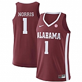 Alabama Crimson Tide 1 Riley Norris Red College Basketball Jersey Dzhi,baseball caps,new era cap wholesale,wholesale hats