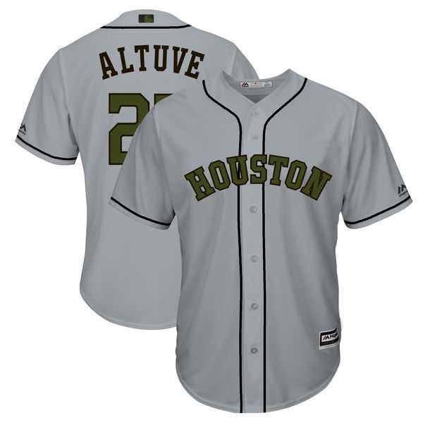 Astros 27 Jose Altuve Gray 2018 Memorial Day Cool Base Jersey,We sell and wholesale Astros 27 Jose Altuve Gray 2018 Memorial Day Cool Base Jersey on line form chian!