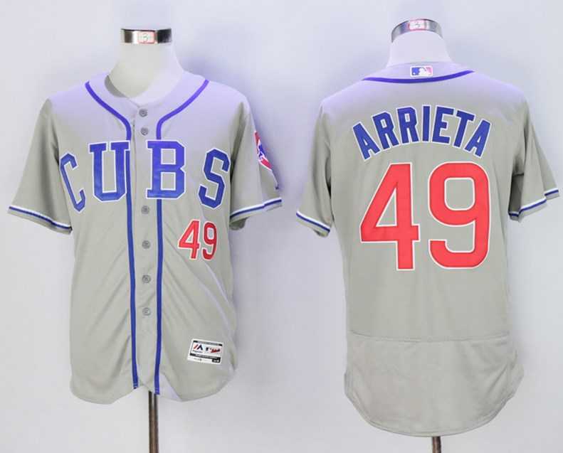 Cubs 49 Jake Arrieta Gray Flexbase Baseball Jerseys,We sell and wholesale Cubs 49 Jake Arrieta Gray Flexbase Baseball Jerseys on line form chian!