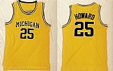 Michigan Wolverines 25 Juwan Howard Yellow Mesh College Basketball Stitched NBA Jersey,baseball caps,new era cap wholesale,wholesale hats