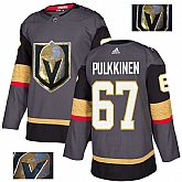 Vegas Golden Knights 67 Teemu Pulkkinen Gray With Special Glittery Logo Adidas Jersey,baseball caps,new era cap wholesale,wholesale hats