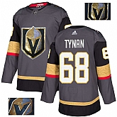 Vegas Golden Knights 68 T.J. Tynan Gray With Special Glittery Logo Adidas Jersey,baseball caps,new era cap wholesale,wholesale hats