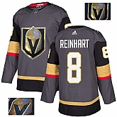 Vegas Golden Knights 8 Griffin Reinhart Gray With Special Glittery Logo Adidas Jersey,baseball caps,new era cap wholesale,wholesale hats