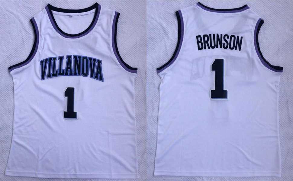 Villanova Wildcats 1 Jalen Brunson White College Basketball Stitched NBA Jersey,We sell and wholesale Villanova Wildcats 1 Jalen Brunson White College Basketball Stitched NBA Jersey on line form chian!