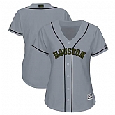 Women Astros Blank Gray 2018 Memorial Day Cool Base Jersey,baseball caps,new era cap wholesale,wholesale hats