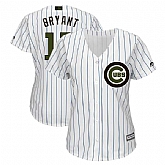Women Cubs 17 Kris Bryant White 2018 Memorial Day Cool Base Jersey,baseball caps,new era cap wholesale,wholesale hats