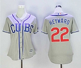 Women Cubs 22 Jason Heyward Gray Cool Base Baseball Jerseys,baseball caps,new era cap wholesale,wholesale hats