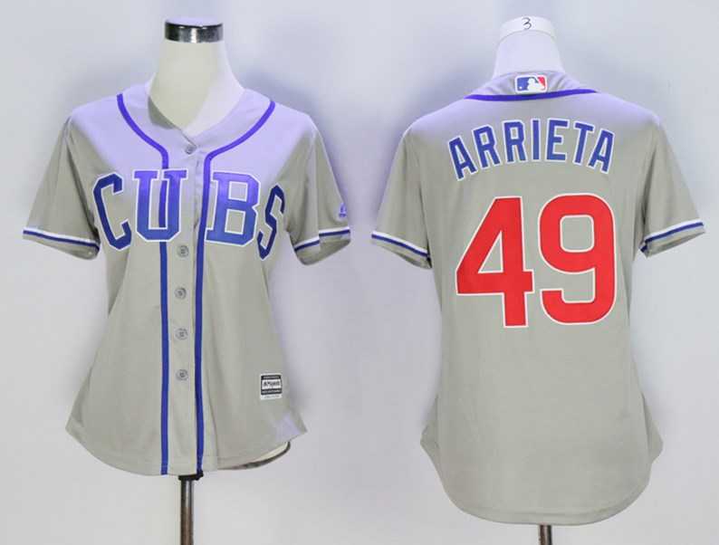 Women Cubs 49 Jake Arrieta Gray Cool Base Baseball Jerseys,We sell and wholesale Women Cubs 49 Jake Arrieta Gray Cool Base Baseball Jerseys on line form chian!